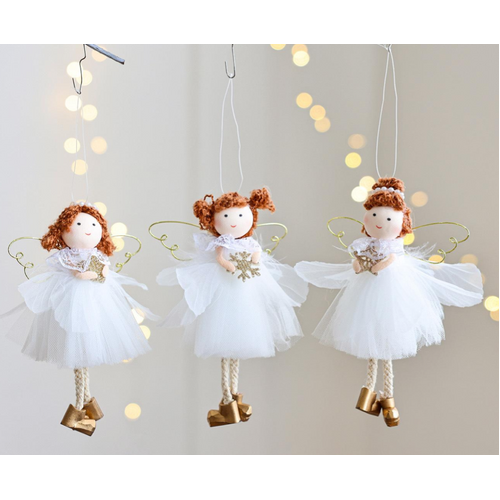 Christmas hanging decoration white angel assorted