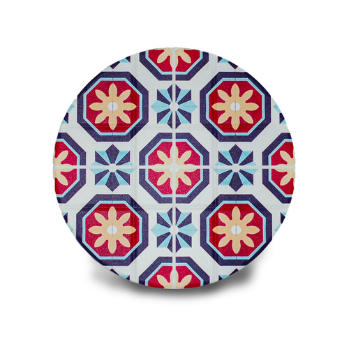 Kitchen Trivet Spanish Tile Red Blue Ceramic 