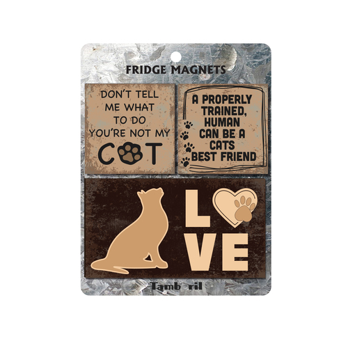 Fridge Magnet set Cat Love