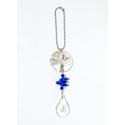 Crystal Rainbows Decoration Tree Of Life Butterfly Blue