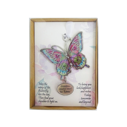Decoration Butterfly Luck & Happiness Grandma |Beautifully Gift Boxed|Great gift idea