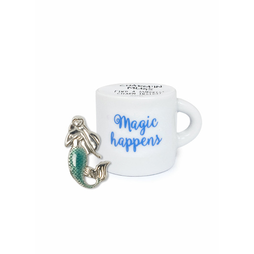 Charmin Mug Magic Happens|With Charm inside|Great gift idea keepsake