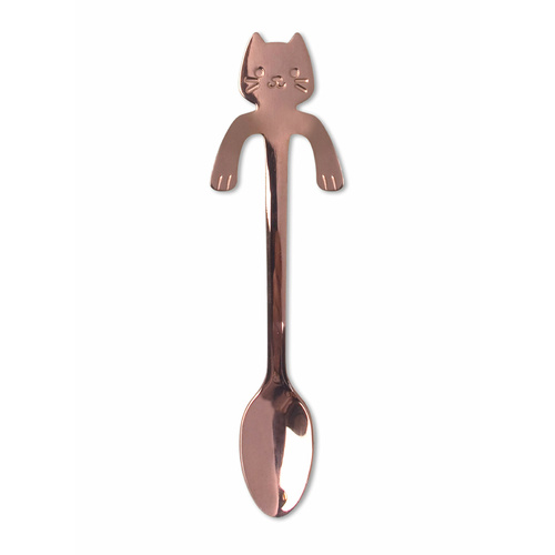 Sentimental Funny Hanging Cup Tea Spoon Cat Rose Gold
