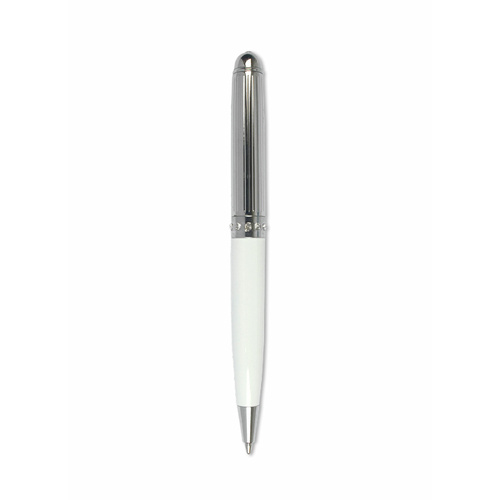 Metal refillable Quality Pen Silver White
