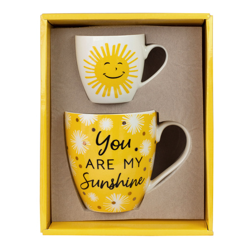 My Sunshine Ceramic Twin Cup Gift Set Beautifuly Boxed | Perfect Gift for Mum or Nan Mothersday | First Mum baby or wife