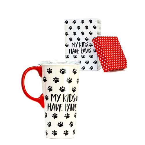 Ceramic Travel Cup Gift box My Kids Have Paws