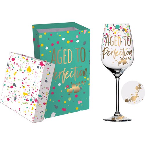 Wine Glass Aged to Perfection Gift Boxed
