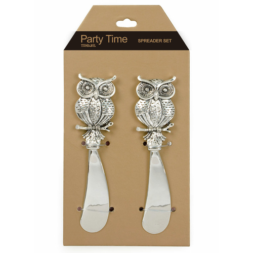 Party Time Metal Spreader Set Of 2 Owl