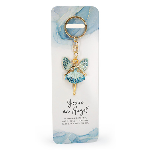 Sparkling Angel Keyring You are an angel Blue