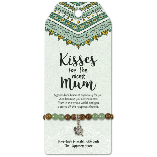 Nicest Mum -Good-luck bracelet with Jade  The Happiness stone