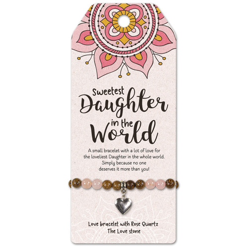 Lovely Daughter -Love bracelet with Rose Quartz  The Love stone