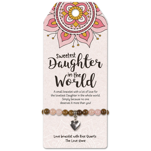 Lovely Daughter -Love bracelet with Rose Quartz  The Love stone