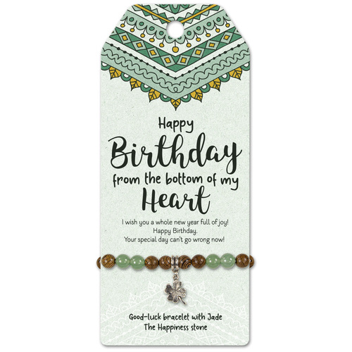 Happy Birthday -Good-luck bracelet with Jade  The Happiness stone