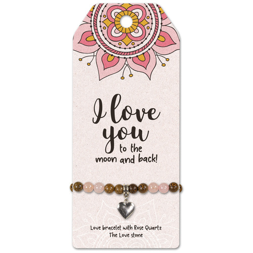 Love you -Love bracelet with Rose Quartz  The Love stone