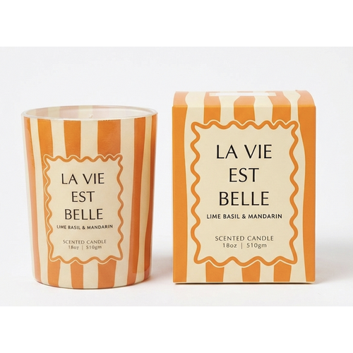 Scented candle La Vie est belle lime basil and mandarin
