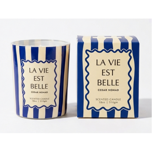 Scented candle La Vie est belle cedar nomad