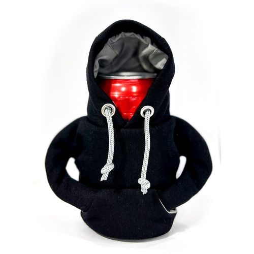 Coatie BLACK Hoodie Drink Holder Jacket | Perfect Stubby Holder Great gift idea
