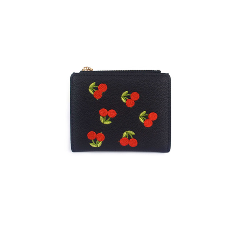 PU Wallet Cherries Black