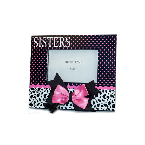 Photo Frame Sisters Pink Bow