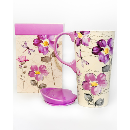 Ceramic Travel Mug Luscious Floral