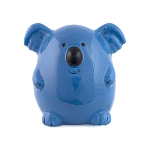 Koala Money Box Blue Bank Ceramic Figurine Great Gift For Kids Savings