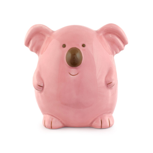 Koala Pink Money Box Bank Ceramic Figurine Great Gift For Kids Savings