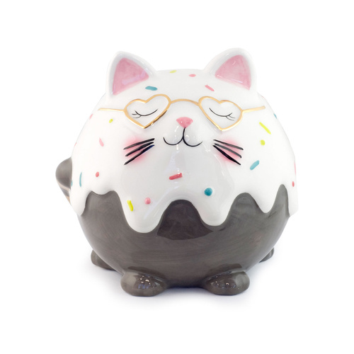 Sprinkles Cat Money Box Bank Ceramic Figurine Great For Kids Savings