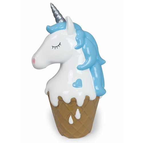 Unicone Unicorn Blue Large Money Box Bank Ceramic Figurine Great For Kids Savings Gift 
