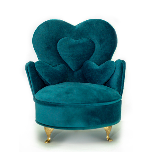 Jewellery Stand organiser Box Love Chair Blue Green