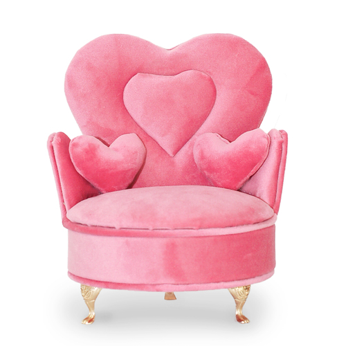 Jewellery Stand organiser Box Love Chair Soft Pink