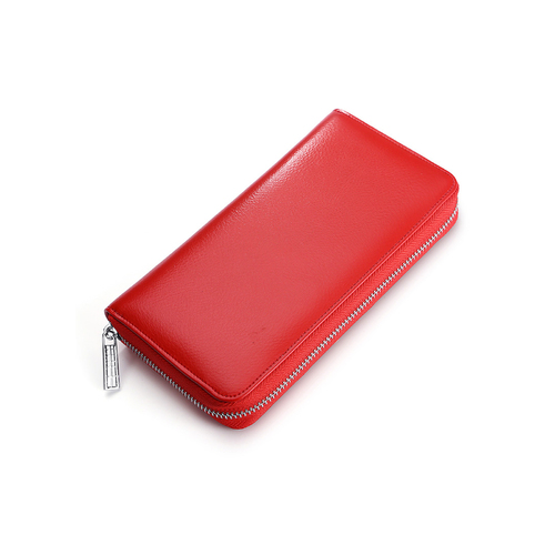 Genuine Soft Leather Wallet Red Card Holder Large