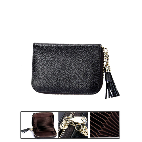 Leather Rfid Card Holder Black