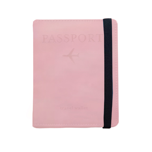 Passport Holder Cover PU leather look with Card Holder [COLOUR: Pink]