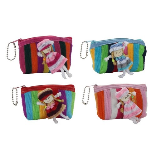 Coin Purse Dolly Rainbow Assorted Cute bright colours Great gift