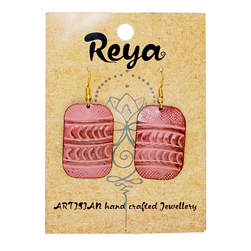 Reya Earrings Metal Indian Red Dust Hand Crafted