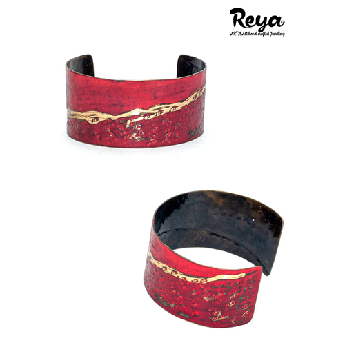 Reya Cuff Bracelet Metal Purity|Beautifully hand crafted|Enamelled Brass & copper