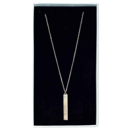Vertical Bar Necklaces Boxed Stone