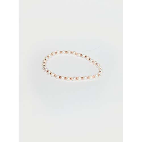 Bracelet Pearl Strecth Mantra Rose Gold
